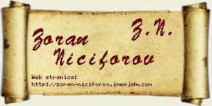 Zoran Nićiforov vizit kartica